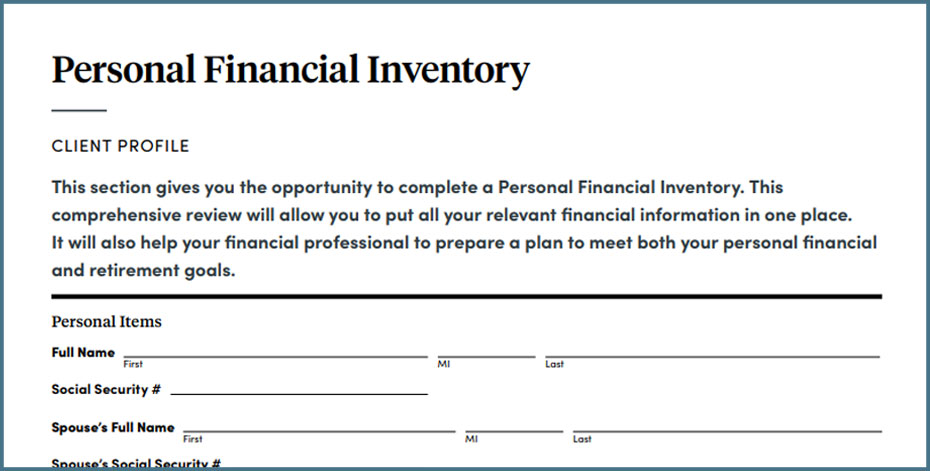 Financial Inventory