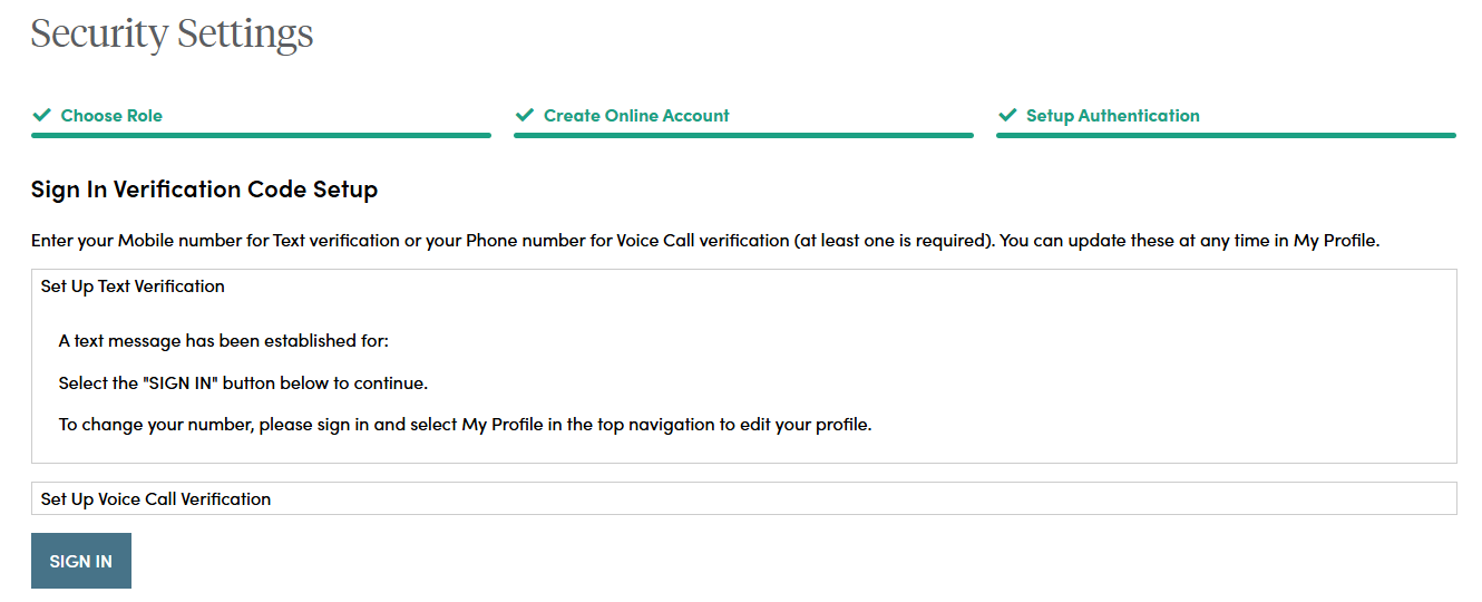 Verification code success