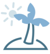 Palm tree and sun icon